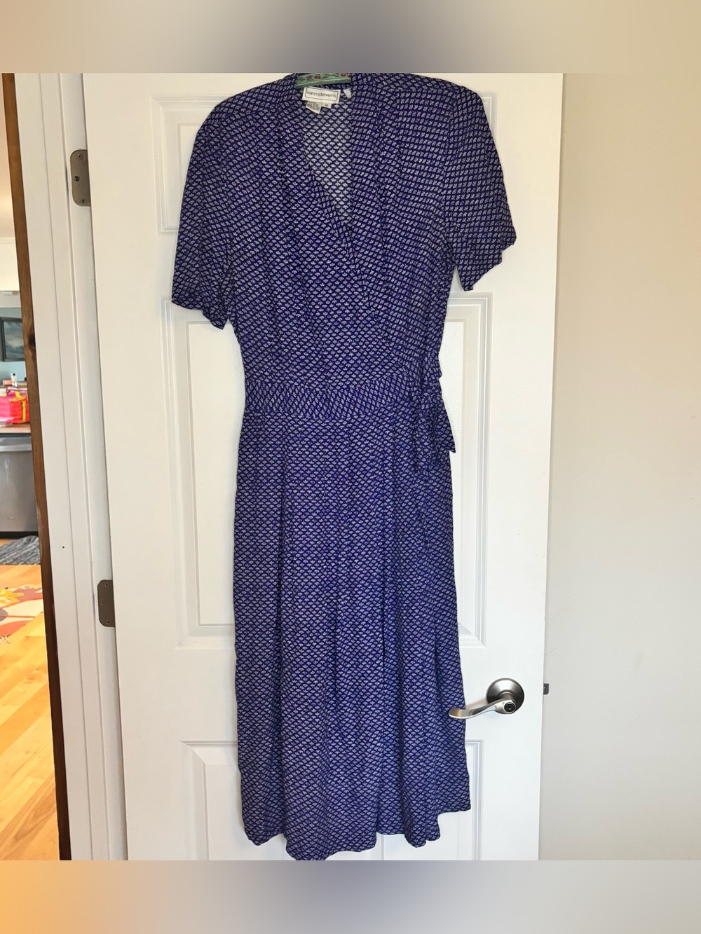 Vintage 80s Karin Steven’s Rayon Wrap Dress Plus Size 16 Purple